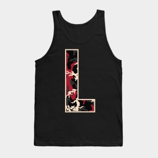 Initial Capital Letter L Camo Alphabet Gift Women Men Boys Girls Tank Top